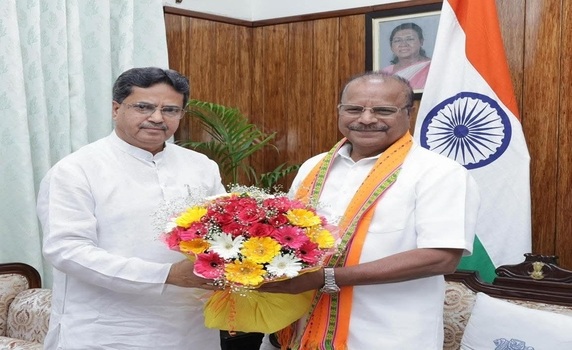 Tripura CM Dr Manik Saha pays courtesy visit to Governor Indrasena Reddy Nallu.